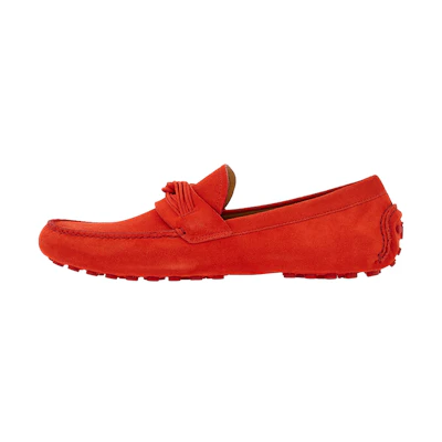 FERRAGAMO Gancini Driver 'Red Velvet Stitching'