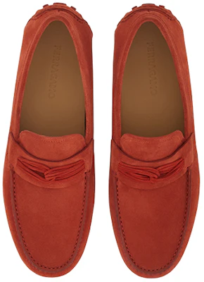 FERRAGAMO菲拉格慕 絨面 立體縫線 豆豆鞋 男款 紅色 Shop FERRAGAMO菲拉格慕 絨面 立體縫線 豆豆鞋 男款 紅色