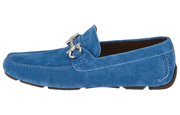 FERRAGAMO Gancini Driver Moccasin 'Blue Velvet'