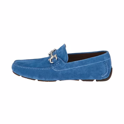 FERRAGAMO Gancini Driver Moccasin 'Blue Velvet'