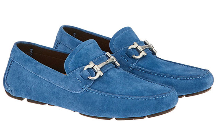 FERRAGAMO Gancini Driver Moccasin 'Blue Velvet' 圖 2