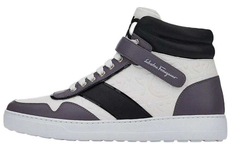 FERRAGAMO Gancini High-Top 'White Black Grey' 020465-753128