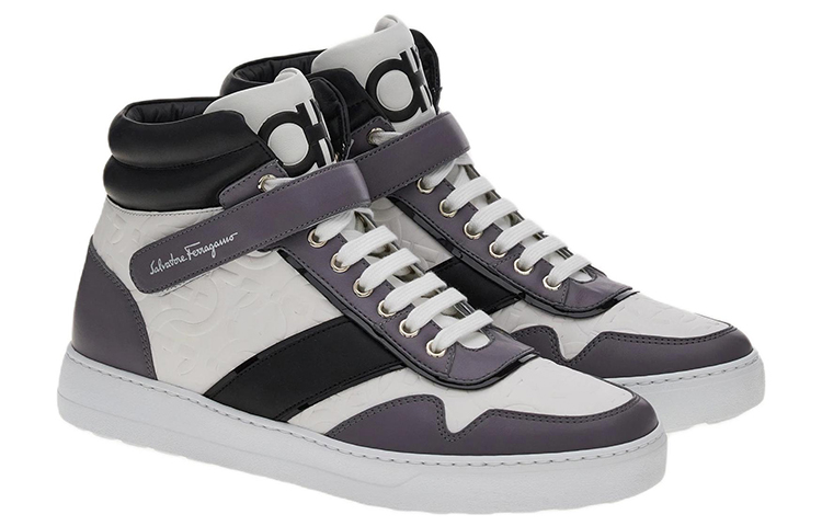 FERRAGAMO Gancini High-Top 'White Black Grey' 圖 2