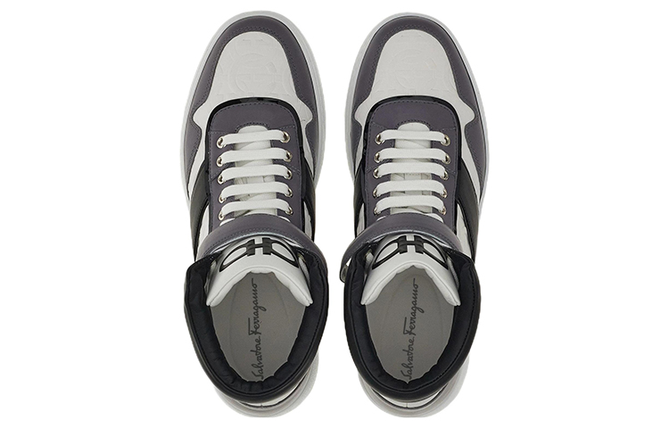FERRAGAMO Gancini High-Top 'White Black Grey' 圖 3