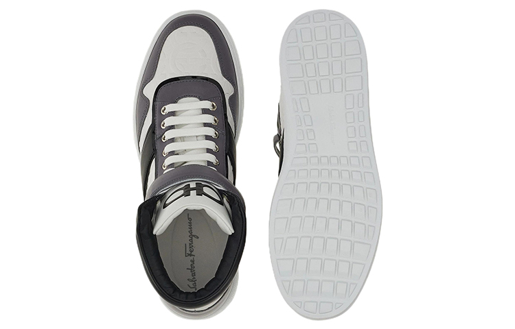 FERRAGAMO Gancini High-Top 'White Black Grey' 圖 5