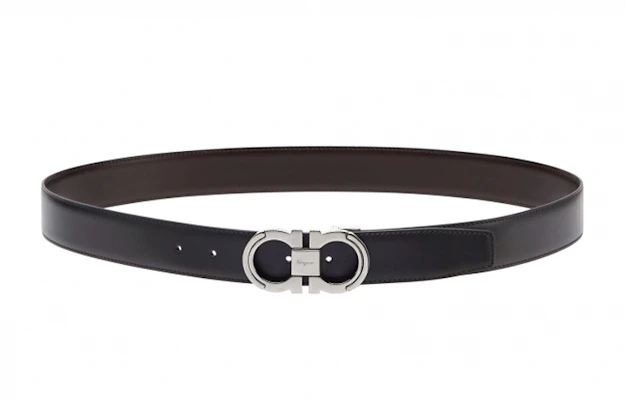 フェラガモ ガンチーニ レザー ベルト ブラック シルバー バックル 3.5cm 調節可能 67A282-0742648 Lookbook フェラガモ ガンチーニ レザー ベルト ブラック シルバー バックル 3.5cm 調節可能 67A282-0742648