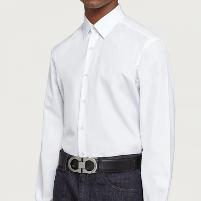 フェラガモ ガンチーニ レザー ベルト ブラック シルバー バックル 3.5cm 調節可能 67A282-0742648 Shop フェラガモ ガンチーニ レザー ベルト ブラック シルバー バックル 3.5cm 調節可能 67A282-0742648