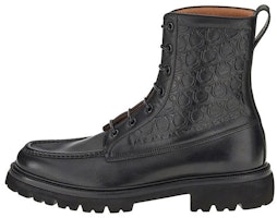 FERRAGAMO Gancini Leather Lace-Up Boots 'Black' 020457-745376 FERRAGAMO Gancini Leather Lace-Up Boots 'Black' 020457-745376