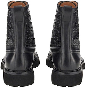 菲拉格慕Gancini黑色皮革系带靴 020457-745376 Shop 菲拉格慕Gancini黑色皮革系带靴 020457-745376