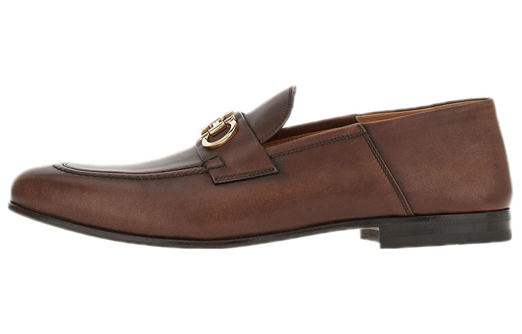 FERRAGAMO Gancini Leather Loafer 'Brown'