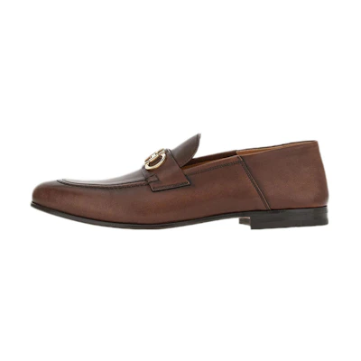 FERRAGAMO Gancini Leather Loafer 'Brown'