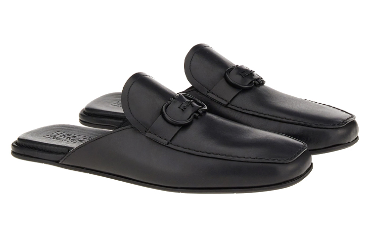 FERRAGAMO Gancini Leather Mule 'Black' 圖 2