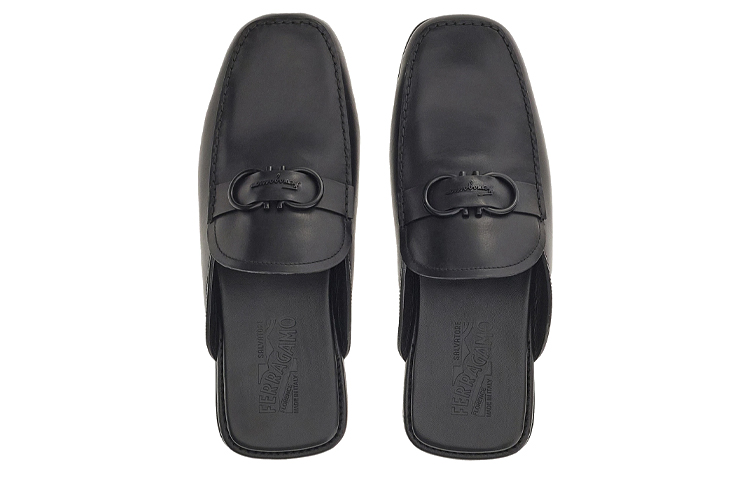 FERRAGAMO Gancini Leather Mule 'Black' 圖 3