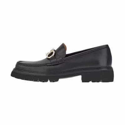 FERRAGAMO Gancini Loafer 'Black Leather'