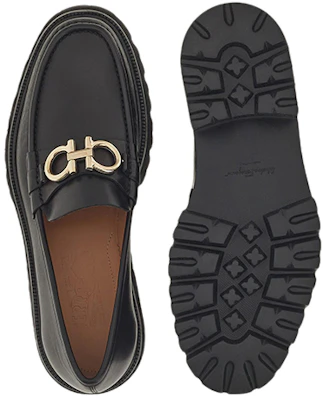 FERRAGAMO菲拉格慕 Gancini 皮革 側插休閒船鞋 男款 黑色 Purchase FERRAGAMO菲拉格慕 Gancini 皮革 側插休閒船鞋 男款 黑色