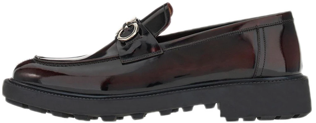 FERRAGAMO菲拉格慕 Gancini 皮革飾面搭扣套腳樂福鞋 男款 紅黑色 Buy FERRAGAMO菲拉格慕 Gancini 皮革飾面搭扣套腳樂福鞋 男款 紅黑色