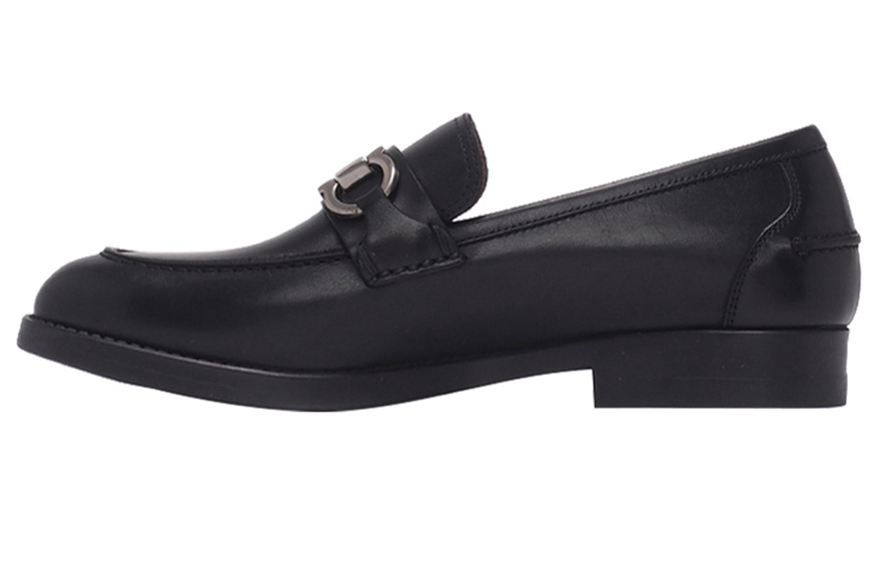 Buy Ferragamo 菲拉格慕 Gancini 舒適簡約樂福鞋 黑色