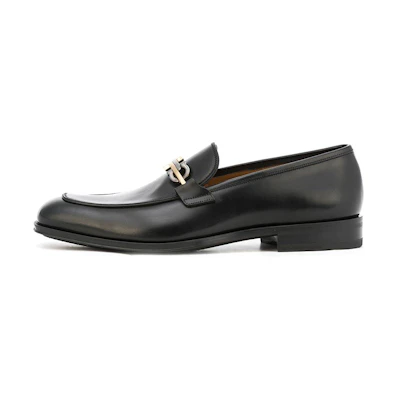 FERRAGAMO Gancini Low-Top Leather Sneaker 'Black'