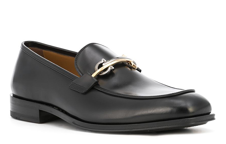 Order Ferragamo 菲拉格默 Gancini 低筒皮革休閒皮鞋 黑色