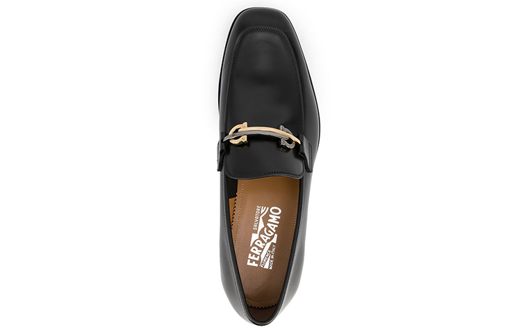 Shop FERRAGAMO Gancini Low-Top Leather Sneaker 'Black' 020373-745223