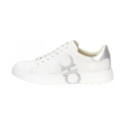 FERRAGAMO Gancini Low Top 'Silver White'