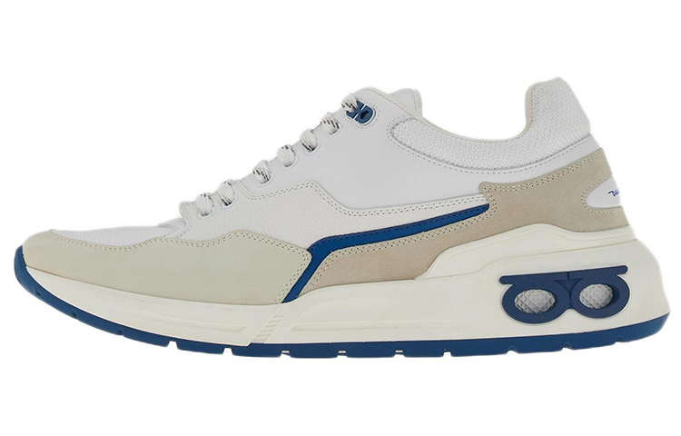 FERRAGAMO Gancini Low-Top 'White Blue'