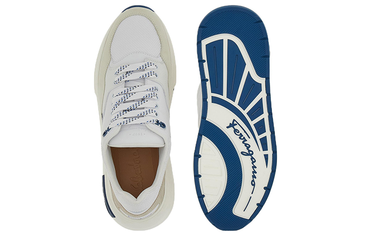 FERRAGAMO Gancini Low-Top 'White Blue' 圖 5