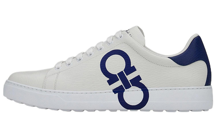FERRAGAMO Gancini Low-Top Sneaker 'White Blue' 020489-753086