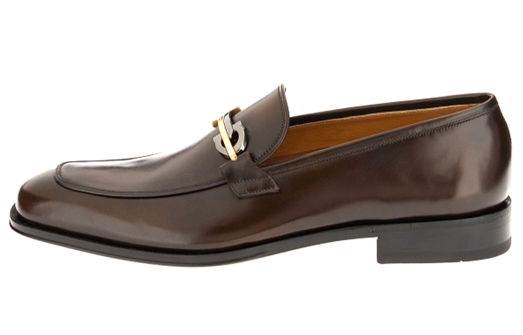 Buy FERRAGAMO Gancini 深棕色乐福鞋 20373-745224