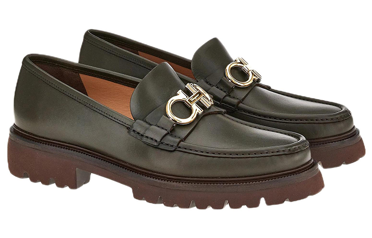 Order FERRAGAMO Gancini Sepatu Moccasin 'Gesper Hijau' 02B200-753159