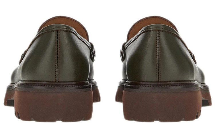 Shop FERRAGAMO Gancini Sepatu Moccasin 'Gesper Hijau' 02B200-753159