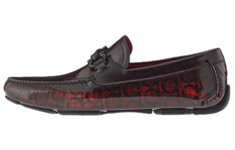 FERRAGAMO Gancini Moccasin 'Red Black' 02C398-749451