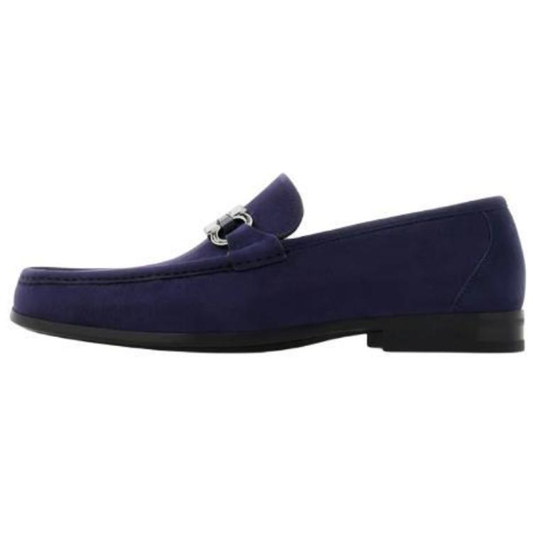 Ferragamo Gancini Purple Suede Loafers Slip-On Shoes 029457 774546