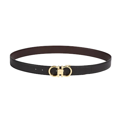 Ferragamo Gancini Reversible Leather Belt Black 3.5cm 679938-0723913