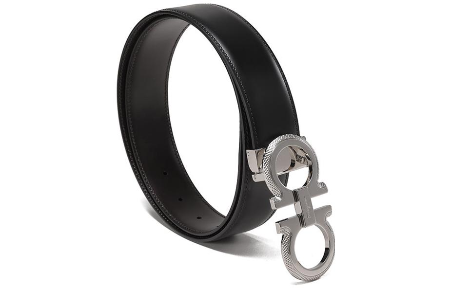 Lookbook FERRAGAMO Gancini Reversible Leather Belt for Men - Adjustable 3.5cm Wide. 670141-754465