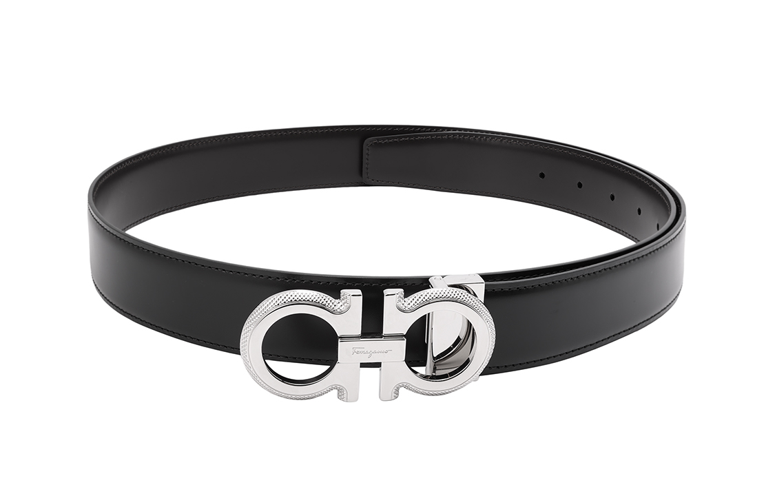 Details for FERRAGAMO Gancini Reversible Leather Belt for Men - Adjustable 3.5cm Wide. 670141-754465