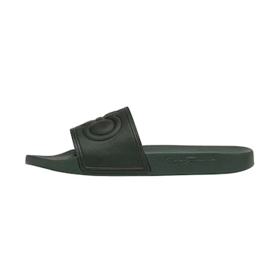 FERRAGAMO Gancini Slide 'Green PVC'