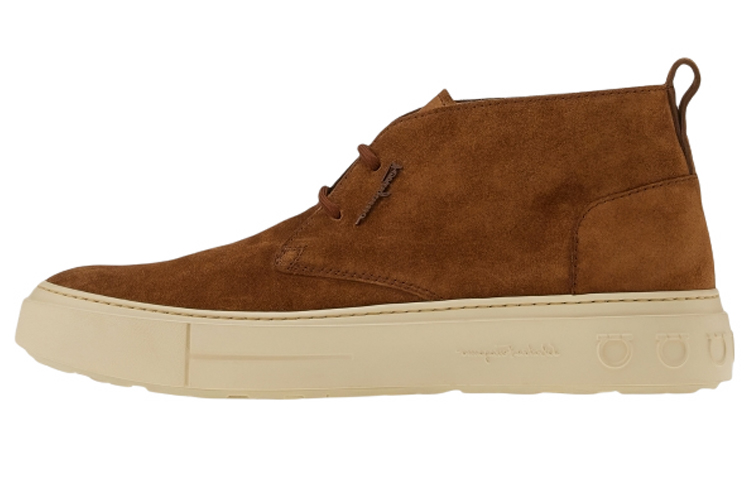 FERRAGAMO Gancini Suede Desert Boots 'Brown'