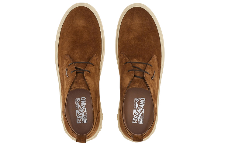 FERRAGAMO Gancini Suede Desert Boots 'Brown' 圖 3