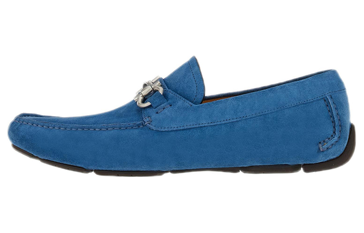 Ferragamo Gancini Suede Loafers for Men in Blue. 020350 757738