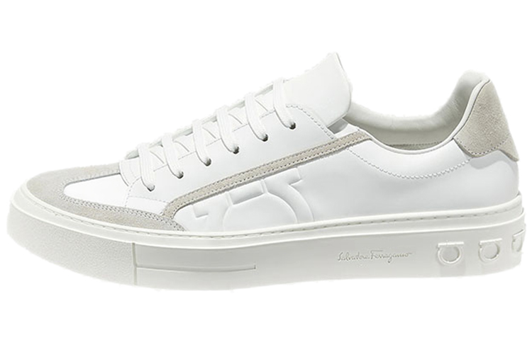 Ferragamo Gancini White Low-Top Fashion Sneakers 02B227 697630