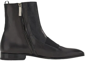 Order FERRAGAMO菲拉格慕 牛皮 水蛇皮飾帶 短靴 黑色