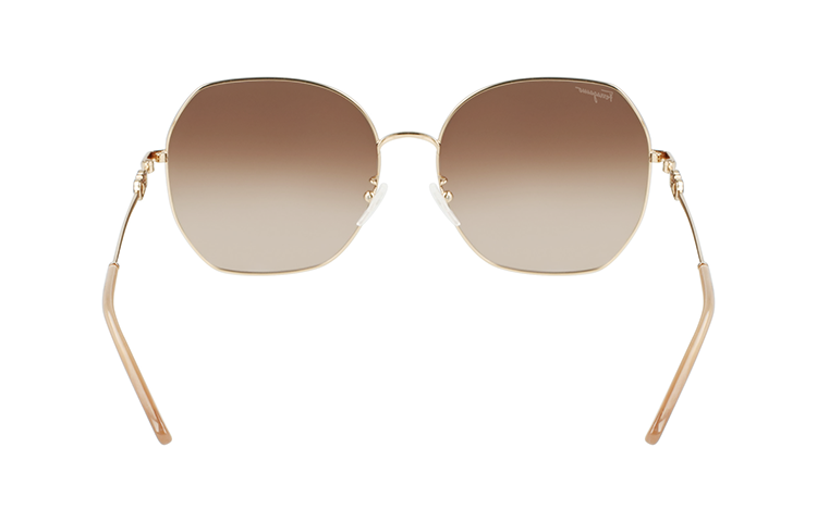 Shop Ferragamo 金色圓框金屬太陽眼鏡 男女適用 時尚大框款式 SF284SLBK