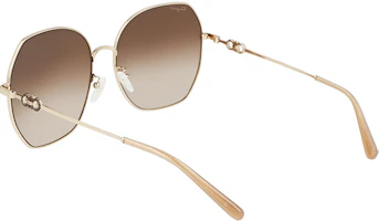 Purchase Ferragamo Gold Round Metal Sunglasses Unisex Trendy Oversized Style SF284SLBK