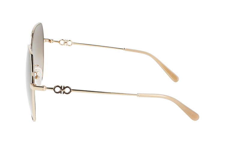Details for Ferragamo 金色圓框金屬太陽眼鏡 男女適用 時尚大框款式 SF284SLBK