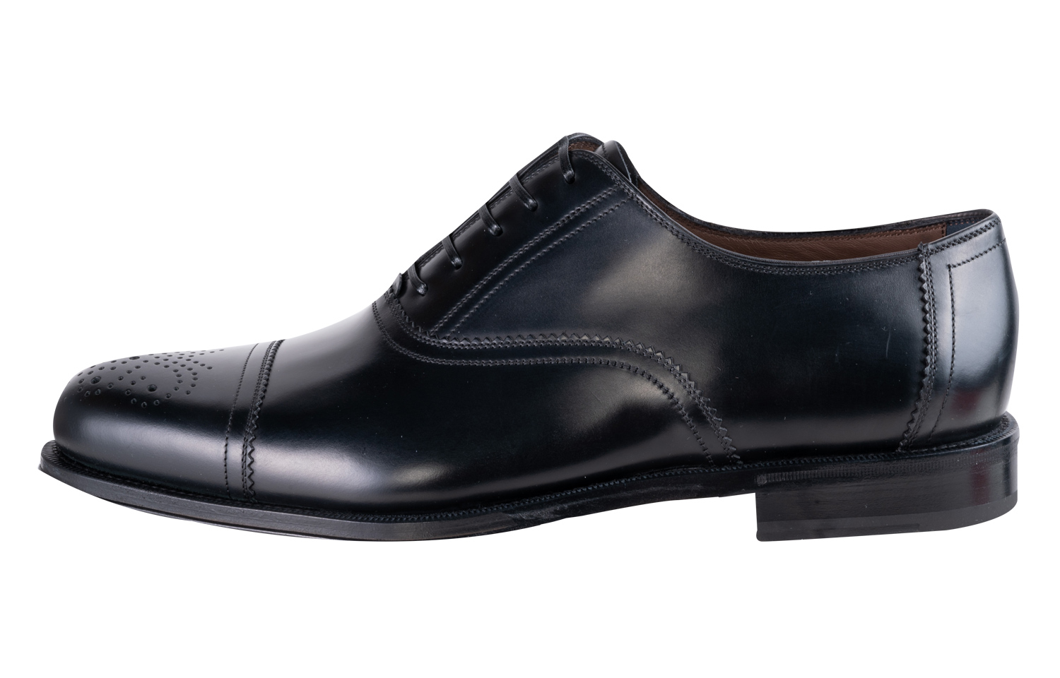 FERRAGAMO Lace-Up Leather Shoes 'Black' 020211-741603