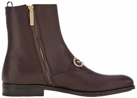 Order FERRAGAMO Leather Ankle Boot 'Gold Buckle Brown' 021057-758263