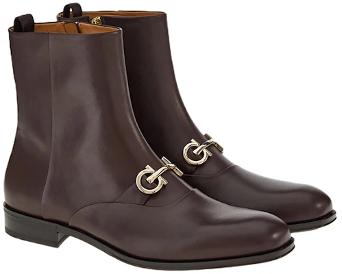 FERRAGAMO Leather Ankle Boot 'Gold Buckle Brown' 021057-758263 Lookbook FERRAGAMO Leather Ankle Boot 'Gold Buckle Brown' 021057-758263