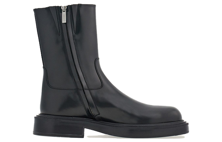 FERRAGAMO Leather Ankle Boots 'Black Chunky Heel CMFT' 圖 2