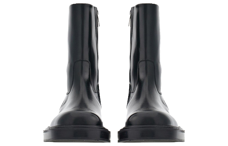 FERRAGAMO Leather Ankle Boots 'Black Chunky Heel CMFT' 圖 4